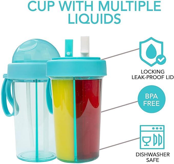 2-in-1 Water Bottle with Double Straws | 1000ml Leak-Proof Hot & Cold Bottle for Home, Gym & Travel
