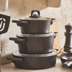 Karaca Biogranit V2 13 Piece Cookware Set Black Gold